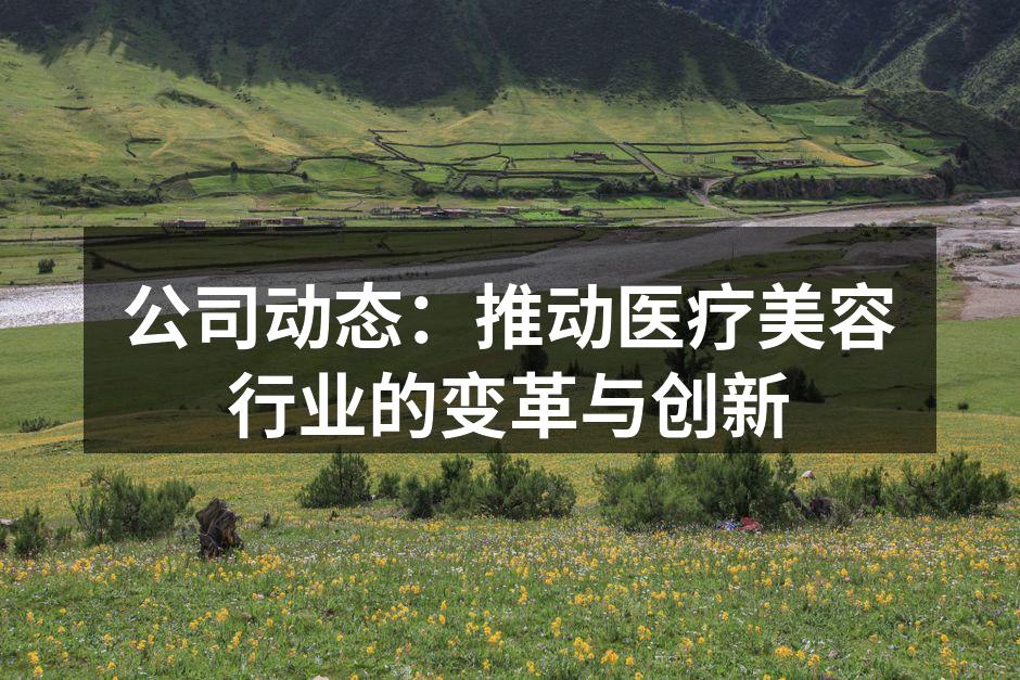 公司动态：推动医疗美容行业的变革与创新